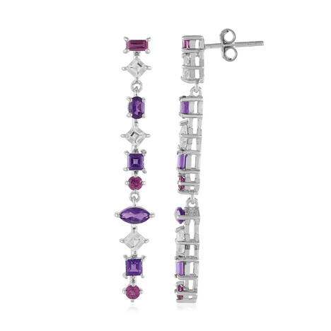 Boucles d'oreilles en argent et Améthyste de Zambie