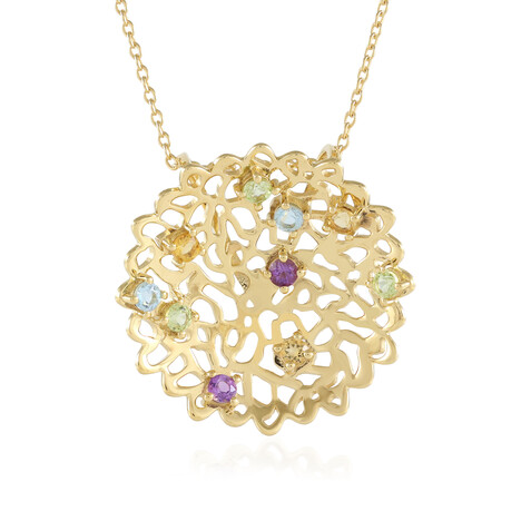 Zilveren halsketting met Zwitsers-blauwe topaasstenen (Ornaments by de Melo)