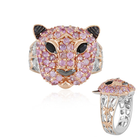 Anillo en plata con Espinela negra (Gems en Vogue)