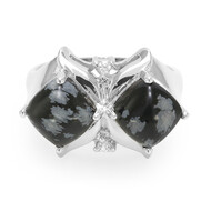 Schneeflocken-Obsidian-Silberring