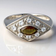 Bague en argent et Tourmaline cuprifère