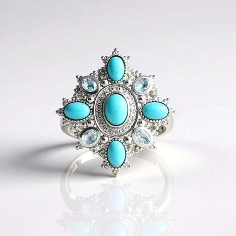 Bague en argent et Turquoise Sleeping Beauty (Dallas Prince Designs)