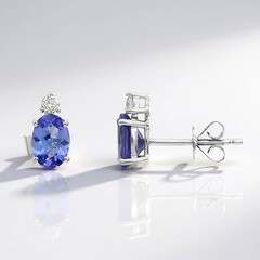Orecchini in oro con Tanzanite AAA
