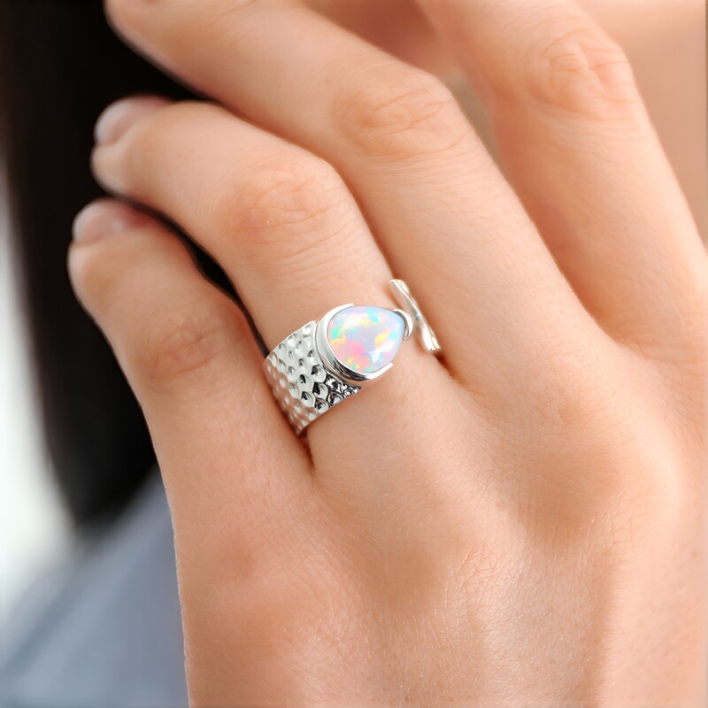 Welo-Opal-Silberring (de Melo)
