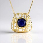 Collana in argento con Zaffiro Blu del Madagascar (Ornaments by de Melo)