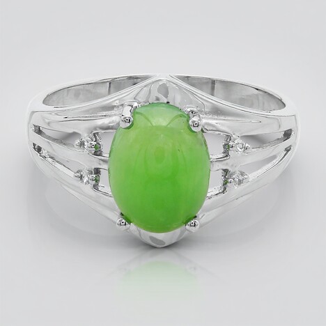 Anello in argento con Crisoprasio Imperiale