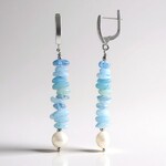 Brazilian Aquamarine Silver Earrings (Riya)