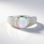 Anello in argento con Opale di Welo AAA (de Melo)