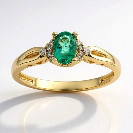 Anello in oro con Smeraldo Colombiano