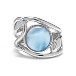 Zilveren ring met een larimar