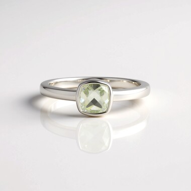 Grüner Amethyst-Silberring