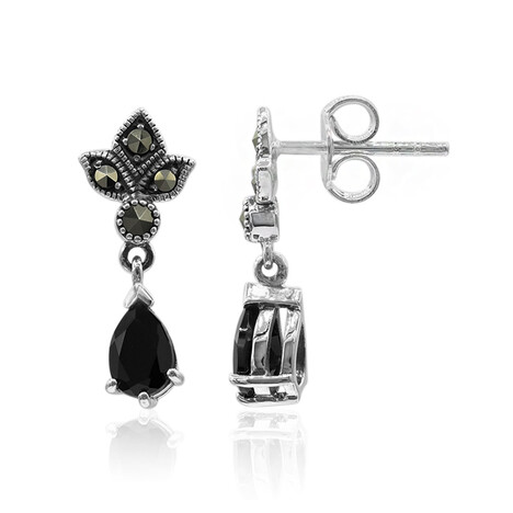 Orecchini in argento con Spinello Nero