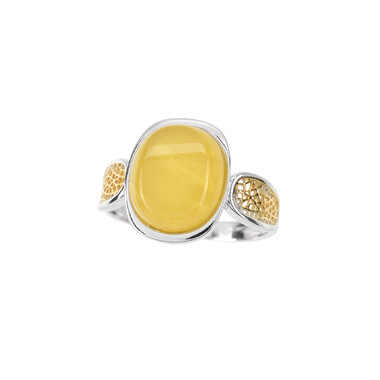 Anello in argento con Ambra Baltica (dagen)