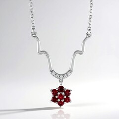 Collana in argento con Spinello Rosso