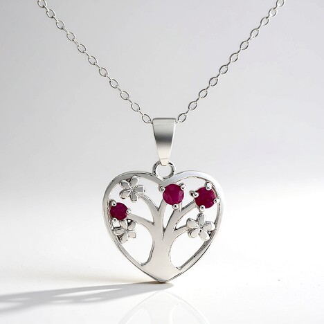 Collana in argento con Rubino della Birmania
