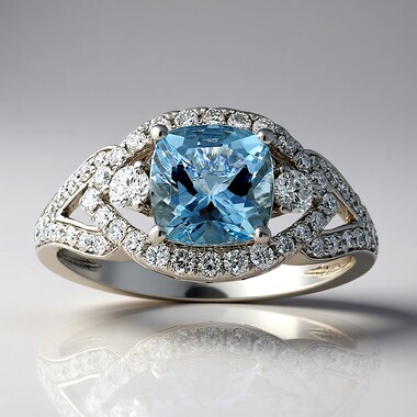 Anillo en oro con Aguamarina de Brasill AAA (CIRARI)