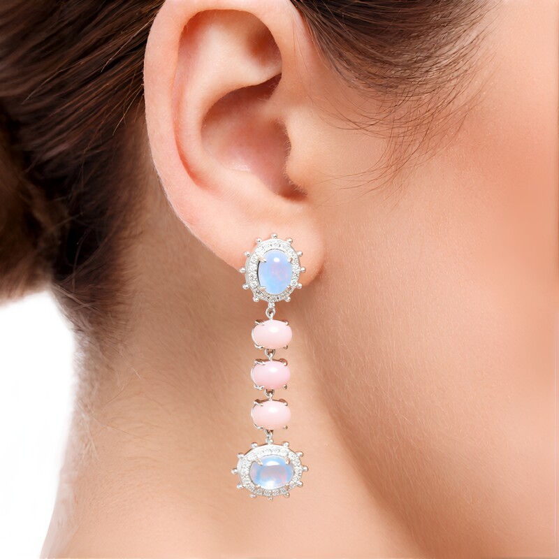 Welo Opal Silver Earrings (Dallas Prince Designs)