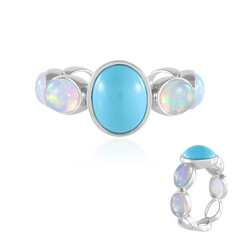 Anillo en plata con Turquesa bella durmiente (de Melo Essence)