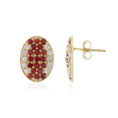 Boucles d'oreilles en argent et Rubis de Tanzanie (Adela Silber)