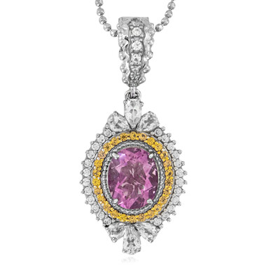 Collana in argento con Fluorite Rosa (Dallas Prince Designs)