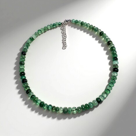 Collana in argento con Quarzo Verde Fragola