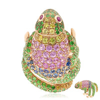 Gouden ring met roze saffieren (Nara Jewelry)