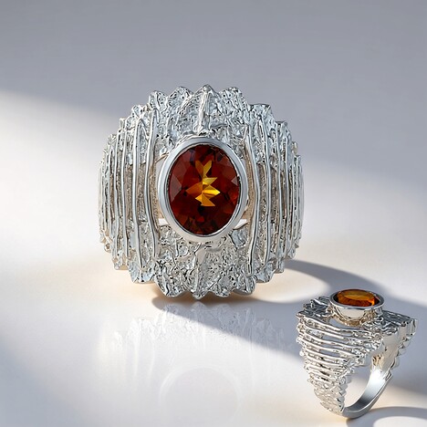 Anello in argento con Citrino Madeira (de Melo Essence)