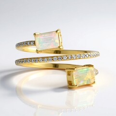 Anello in argento con Opale di Welo