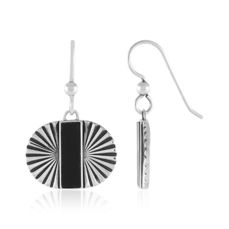 Black Onyx Silver Earrings (Desert Chic)