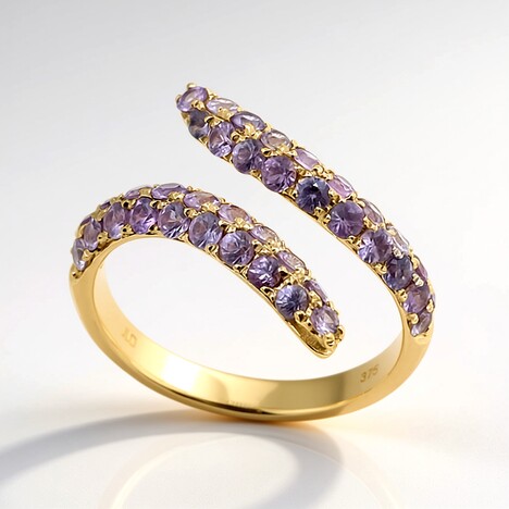 Anello in oro con Zaffiro Ceylon Porpora (non riscaldato)