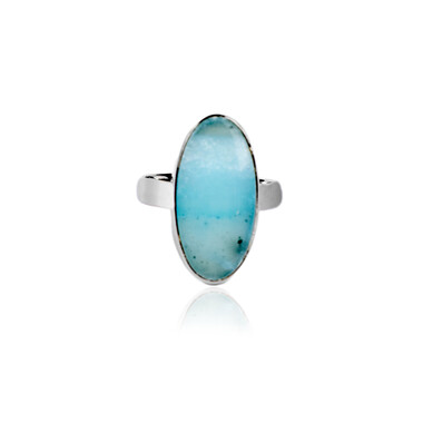 Anello in argento con Calcedonio del Pacifico
