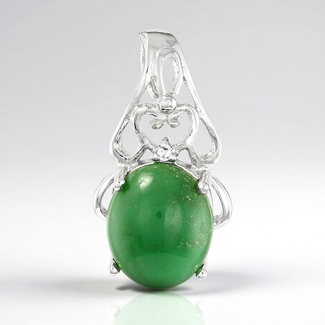 Ciondolo in argento con Crisoprasio Imperiale