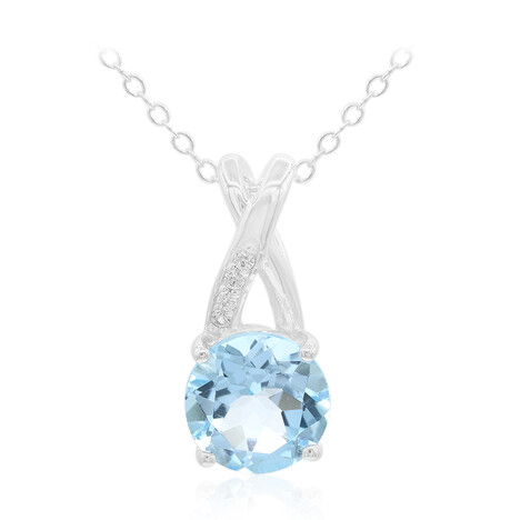 Collar en plata con Topacio azul cielo