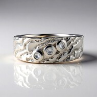 Anillo en plata con Diamante I2 (H) (de Melo Essence)