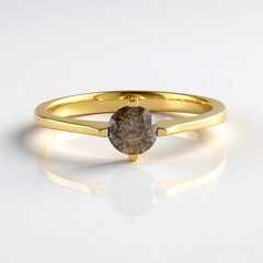 Anello in argento con Diamante Champagne I3